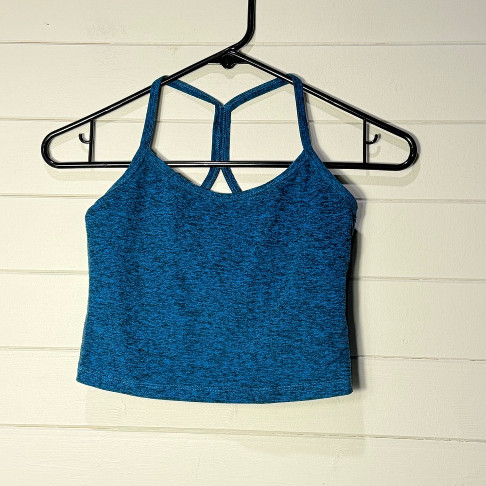 Beyond Yoga Spacedye Slim Racerback Crop Tank Top Women Small Blue Heather